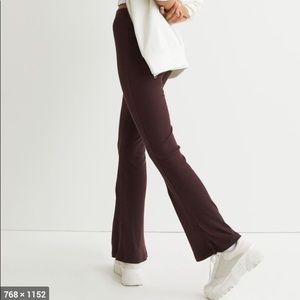 H&M ribbed jersey jazz pants brown